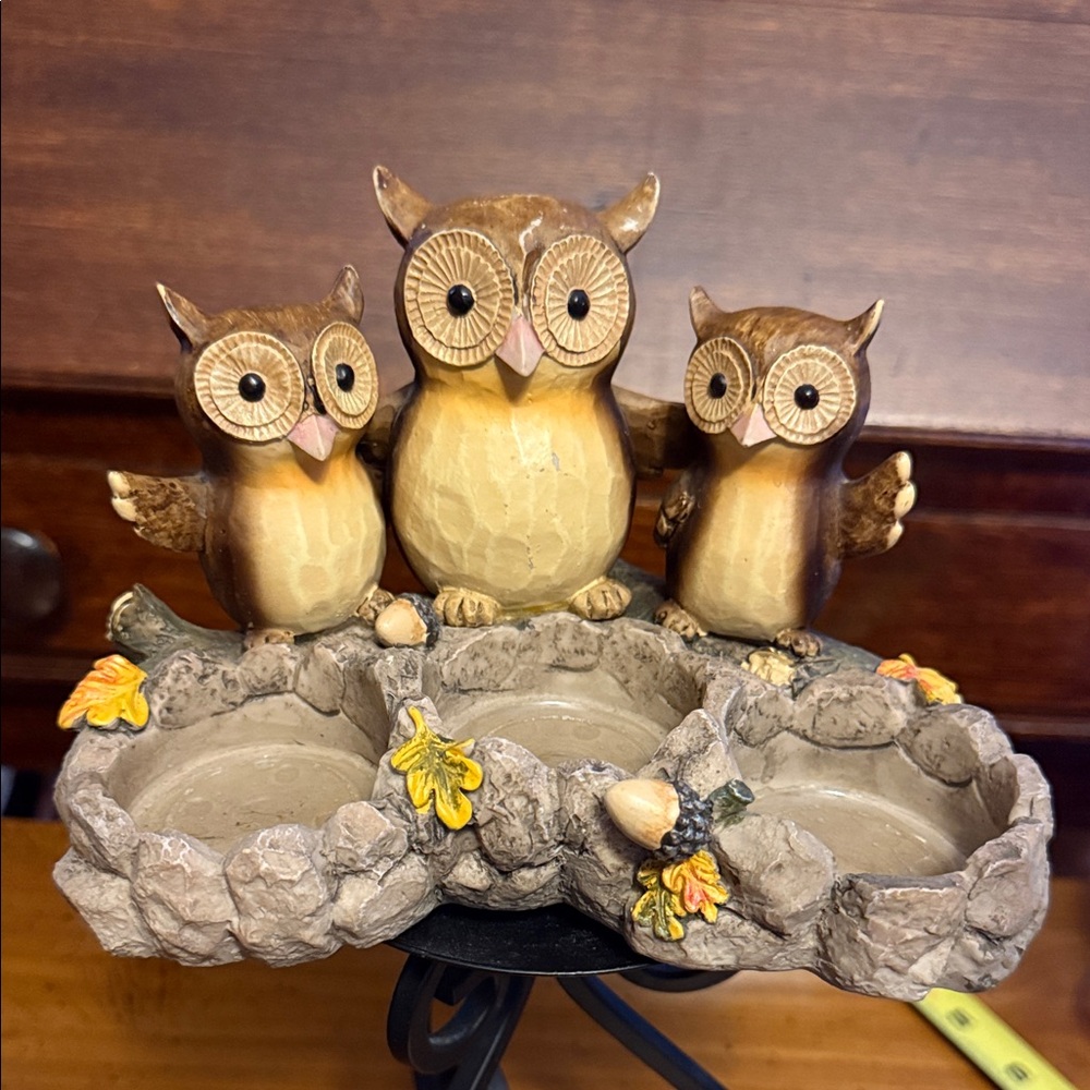 Yankee Candle Charming Brown Owl Family Tealight Holder